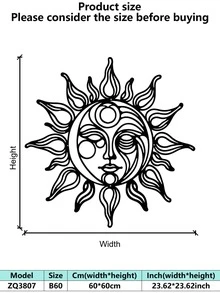 1 件工业风格铁艺艺术壁挂，经防锈处理，哑光黑色几何线条，抽象艺术，万圣节和开斋节的家居装饰