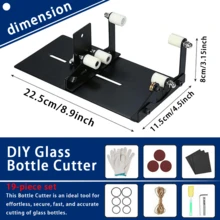 玻璃瓶切割机、切割工具、圆形、方形瓶子和瓶颈，适用于葡萄酒、啤酒、威士忌、香槟、水和苏打水（黑色） - 彩色 - 查看 7