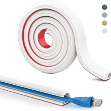 1 pezzo Canalina flessibile per cavi di 2 m/78,74 pollici in PVC, copricavi per pavimento, organizer per cavi, schermo per cavi