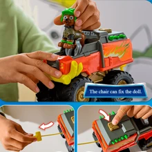 Spin Master Rescue Fleet Series - Zuma Transformable Monster Truck Orange-Yellow Beach-Rescue Vehicle With Slide-Out Rescue Net, Smooth-Rolling Tires For Beach Playsets (PVC Material, 3+ Years, Non-Slip Traction, Play Set)