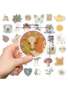 100 unidades Pegatinas impermeables de cuentos de hadas acuarela lindos en estilo de garabato - Multicolor - Ver 4