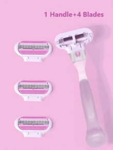 1 个手柄 + 4/8 刀片 女士剃须刀片 面部/腿部/腋下/比基尼线 美容脱毛 剃须 兼容 Venus 剃须刀 - 粉色 - 查看 8