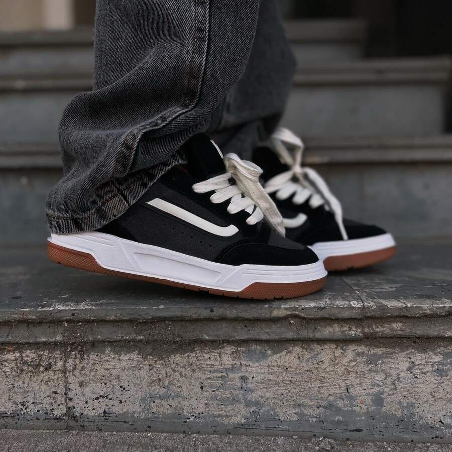 Hylane Men's And Women's White Black Unisex Stylish Comfortable Sneakers New Release - Chì đen - Xem 1