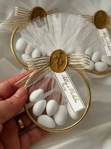 (1/5/10pcs) 75mm Handcrafted Gold Circle Wedding Favors | Personalized Name Date Engraving | Bridesmaid Gifts & Guest Souvenirs For Wedding Party