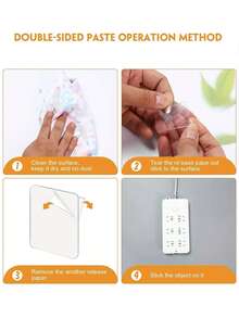 Cinta adhesiva doble cara resistente, Cinta de pared transparente sin costuras, No es necesario hacer agujeros para la cinta de pared impermeable - Multicolor - Ver 4