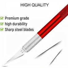 Precision Craft Knife Set With Safety Cap - Sharp Exacto Blades, Ergonomic Textured Grips And Multi-Colored Handles, Ideal For Art, Scrapbooking, Pumpkin Carving, DIY Crafts, Scrapbook Essential Tools, Template Cutter, Manual Retractable Knife, Smooth Metal Edge, Durable Metal Blade, Textured Grip, Professional Grade Tools, Sturdy Construction, For Artists And Craftsmen