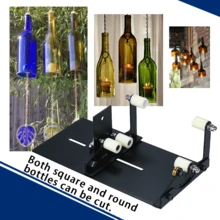 玻璃瓶切割机、切割工具、圆形、方形瓶子和瓶颈，适用于葡萄酒、啤酒、威士忌、香槟、水和苏打水（黑色） - 彩色 - 查看 5