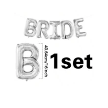 1 套 16 英寸银色/金色/玫瑰金“BRIDE”字母铝箔气球适用于单身派对、婚礼装饰、新娘气球 - 彩色 - 查看 8