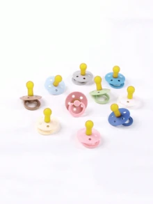1入矽膠奶嘴，防胀氣新生嬰兒用假奶嘴，模仿母乳餵養，柔軟舒適，適合0-6個月和6個月-1歲的嬰兒使用，防止胀氣 - 棕色 - 查看 4