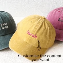 Custom Children's Hat, Embroidered Text Baseball Cap, Personalized Hat, Custom Washed Hat, Kids Hat, Baby Hat, Birthday Christmas Gift