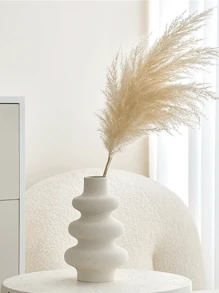 Juego de jarrones de cerámica, 1 jarrón blanco, utilizado para la decoración del hogar moderno, jarrón, utilizado para la decoración de la sala de belleza, decoración de mesa de boda estilo bohemio, banquete, centro de mesa de oficina (Blanco)