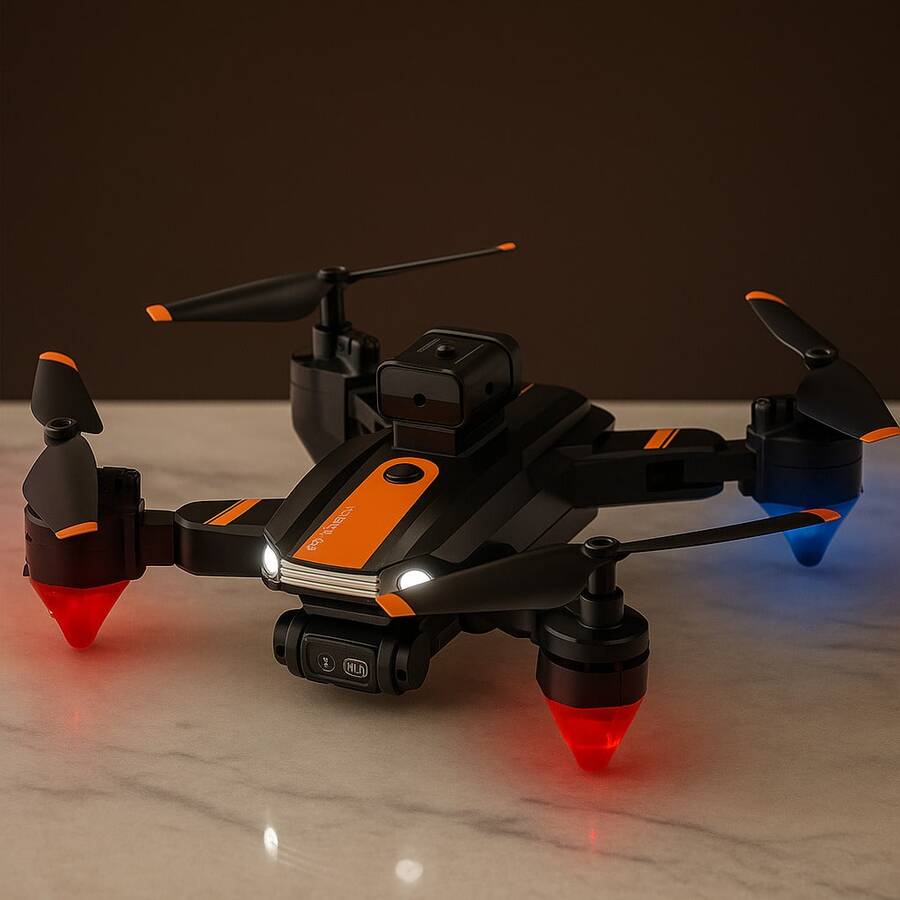 Drone de Control Remoto con Cámara 4k de Flujo Óptico, Drone Aéreo con Cámara y a Control Remoto. - Negro - Ver 1