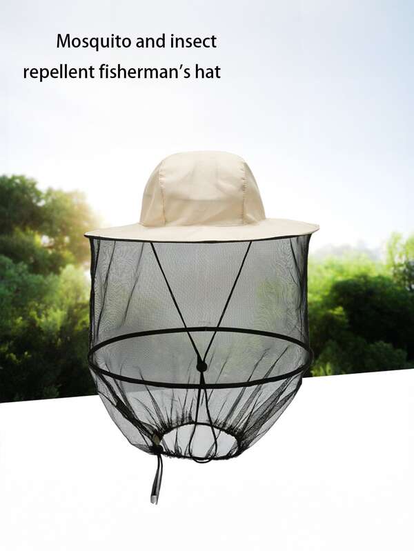 1pc Anti-Mosquito Quick Dry Bucket Hat, Adults Casual Sunshade Sun Protection Fishing Cap Outdoor Portable Unisex