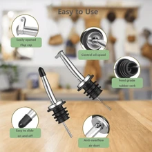 2pcs Oil & Vinegar Glass Bottles Set, 2x500ml, Transparent Bottles For Oil And Vinegar, With Pouring Spout, Funnel And Labels - Kitchen Olive Oil Glass Bottle Strainer