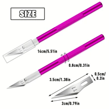 Precision Craft Knife Set With Safety Cap - Sharp Exacto Blades, Ergonomic Textured Grips And Multi-Colored Handles, Ideal For Art, Scrapbooking, Pumpkin Carving, DIY Crafts, Scrapbook Essential Tools, Template Cutter, Manual Retractable Knife, Smooth Metal Edge, Durable Metal Blade, Textured Grip, Professional Grade Tools, Sturdy Construction, For Artists And Craftsmen