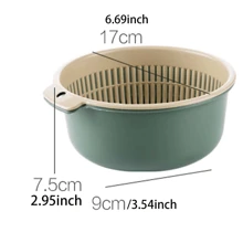 1 Pc Nordic Style 2-Layer Drain Basket, Portable Plastic Perforated Vegetable Washer/Rice Rinser Basket, Multi-Purpose Kitchen Drainer,Kitchen Items For Ultimate Kitchen Efficiency With Cozy Fall& Winter Styles
