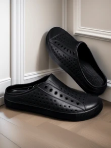 女士时尚镂空透气一脚蹬拖鞋，防滑简约轻便百搭室内/室外凉鞋