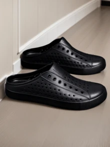 女士时尚镂空透气一脚蹬拖鞋，防滑简约轻便百搭室内/室外凉鞋