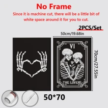 Bộ 2 tranh in hình bộ xương đen trắng hiện đại, bộ bài Tarot cho cặp đôi, bộ áp phích Halloween, áp phích trái tim bộ xương, đồ trang trí ngày lễ tình nhân tối, tranh tường phong cách Cottagecore Gothic tối, đồ trang trí Halloween | có hoặc không có khung, đồ trang trí phòng, đồ trang trí nhà cửa, đồ trang trí căn hộ ký túc xá đại học, quà tặng trang trí tường trong khách sạn, nhà ở, phòng khách, phòng ngủ, phòng tắm và văn phòng, đồ trang trí Halloween - Nhiều màu - Xem 15
