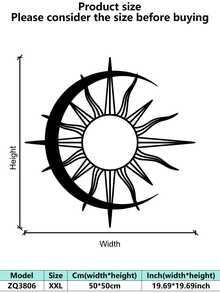 1 件工业风格铁艺艺术壁挂，经防锈处理，哑光黑色几何线条，抽象艺术，万圣节和开斋节的家居装饰