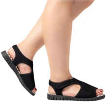 Women's Orthopedic Sandal Comfortable Massaging Insole Relief From Heel Spurs And Plantar Fasciitis Lightweight Soft - màu đen - Xem 4