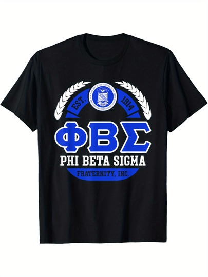 Men Plus Size Phi Beta Sigma  Phi Beta Sigma Fraternity T-Shirt Selected Pure Cotton Interesting Design DIY Short Sleeve T-Shirt For Men Soft And Breathable Suitable For All Seasons Comfortable Casual And Sports Halloween And Christmas Gifts 220g Big Size L-3XL 4XL 5XL