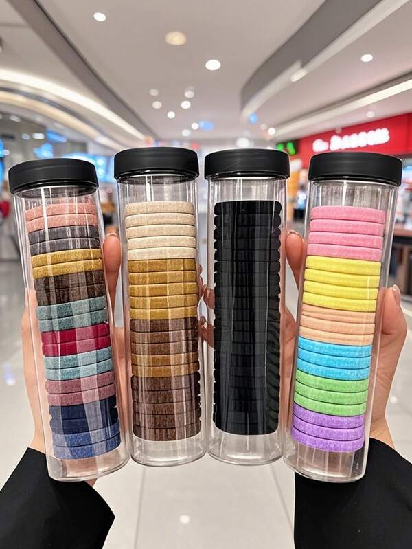 20 قطعة من ربطات الشعر ذات الألوان الحلوى المتنوعة الأسود والأبيض والوردي والبنفسجي والأحمر والأصفر للنساء، بتصميم بسيط وأنيق كإكسسوارات شعر للاستخدام اليومي والعمل والحفلات وغسل الوجه والاستحمام والمكياج والملابس الكاجوال