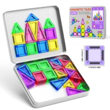 4-8 Years Old Children's Magnetic Building Blocks, Preschool Toys, Magnetic Construction Toys, STEM Outdoor Kids Toys, Gifts For Boys And Girls Over 3 Years Old, Pocket-Sized Mini Blocks, Classroom Essential, Random Colors