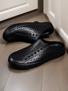 女士时尚镂空透气一脚蹬拖鞋，防滑简约轻便百搭室内/室外凉鞋