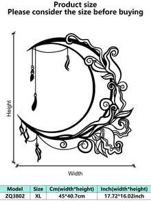 1 件工业风格铁艺艺术壁挂，经防锈处理，哑光黑色几何线条，抽象艺术，万圣节和开斋节的家居装饰