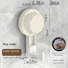 3pcs/Set Suction Cup Hooks For Bathroom, Waterproof Heavy Duty Wall Hooks Without Drilling, Adhesive Hooks For Kitchen, Door, Wall