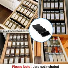1pc Black Spice Drawer Storage Box, 4pcs Acrylic Drawer Spice Organizer Rack Tray, Suitable For Drawers/Countertops