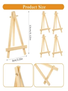 6pcs Wooden Easel Display Stand (Without Canvas Board), Desktop Art Display Easel Suitable For Artists, Adults And Students, Craft Painting Easel, Triangular Art Holder & Mobile Phone Stand, Foldable Painting Advertisement Sketch Display Rack, Wooden Structure, Art Supplies, Student Leisure Creative Tool, Suitable For Painting, Oil Painting And Graffiti, As Well As Back-To-School And Christmas Gifts, School Supplies,Back To School - Multicolor - View 9