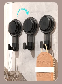 3pcs/Set Suction Cup Hooks For Bathroom, Waterproof Heavy Duty Wall Hooks Without Drilling, Adhesive Hooks For Kitchen, Door, Wall