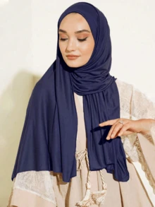 1件/3件装新款加大码针织头巾披肩，柔软休闲纯色女士围巾，女士面纱长袍配饰，适合日常祈祷、外出、情人节、母亲节、感恩节、圣诞节礼物，非常适合送给家人、姐妹、朋友、母亲作为服饰配饰。 - 墨綠色 - 查看 17