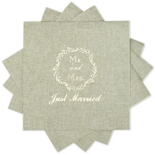 Papier Hochzeitsbankett Cocktail Serviette, goldfolie Muster mit Mr. und Mrs. - Ein dekoratives Produkt, geeignet für Hochzeitsbankett Partys, Hochzeitsservietten, Einweg-Servietten, Getränke für Geburtstage und Partys