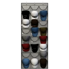 Hat Storage Holder Organizer 24 Clear Pockets Protect Hat Rack Door Hanging Holder Hanger Storage Rack For Baseball Caps Bedroom.