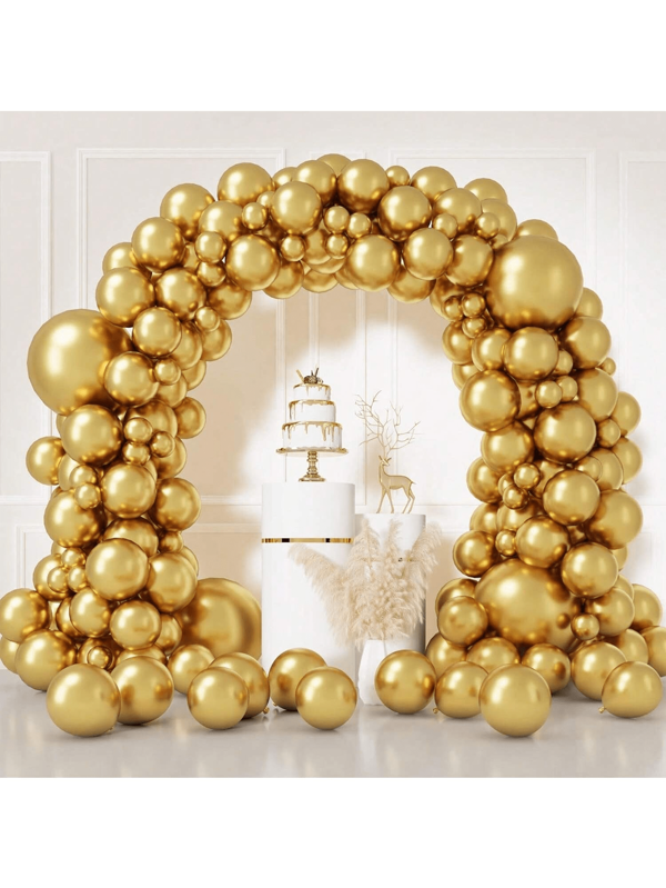 50/132 pezzi Set di palloncini metallici dorati da 5/10/12/18 pollici per ghirlanda arco fai-da-te, set di palloncini in lattice per feste di compleanno, matrimoni, fidanzamenti, addio al nubilato, natale, ringraziamento e altre occasioni speciali