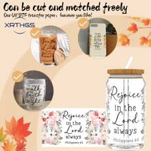 XRTHGS XRTHGS 4PCS/SET UV DTF Cup Wraps Bible Verse Style Self-Adhesive Sticker For Coffee Cups, Water Bottles, Home Decor, Laptops And Refrigerator DIY Crafts(Glass Not Included), School Supplies,Back To School