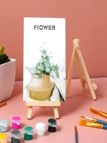 6pcs Wooden Easel Display Stand (Without Canvas Board), Desktop Art Display Easel Suitable For Artists, Adults And Students, Craft Painting Easel, Triangular Art Holder & Mobile Phone Stand, Foldable Painting Advertisement Sketch Display Rack, Wooden Structure, Art Supplies, Student Leisure Creative Tool, Suitable For Painting, Oil Painting And Graffiti, As Well As Back-To-School And Christmas Gifts, School Supplies,Back To School - Multicolor - View 6