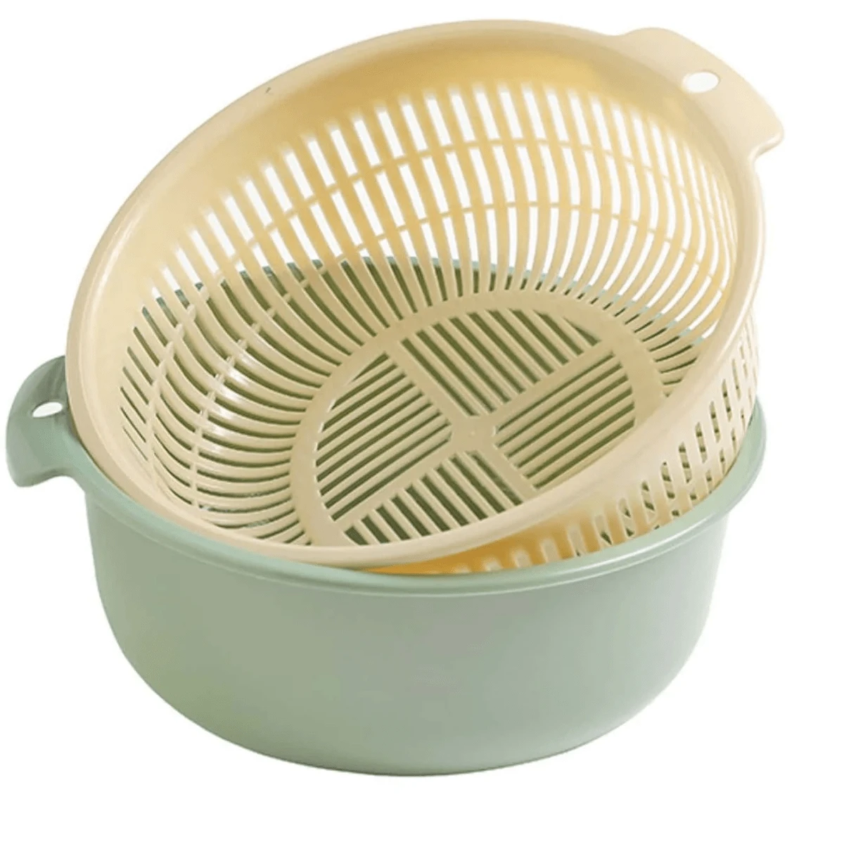 1 Pc Nordic Style 2-Layer Drain Basket, Portable Plastic Perforated Vegetable Washer/Rice Rinser Basket, Multi-Purpose Kitchen Drainer,Kitchen Items For Ultimate Kitchen Efficiency With Cozy Fall& Winter Styles