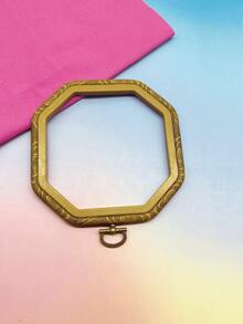 复古多边形装饰框、多边形绣花箍、柔韧仿木纹深棕色、DIY刺绣和针线活制作框 - 銅色 - 查看 8