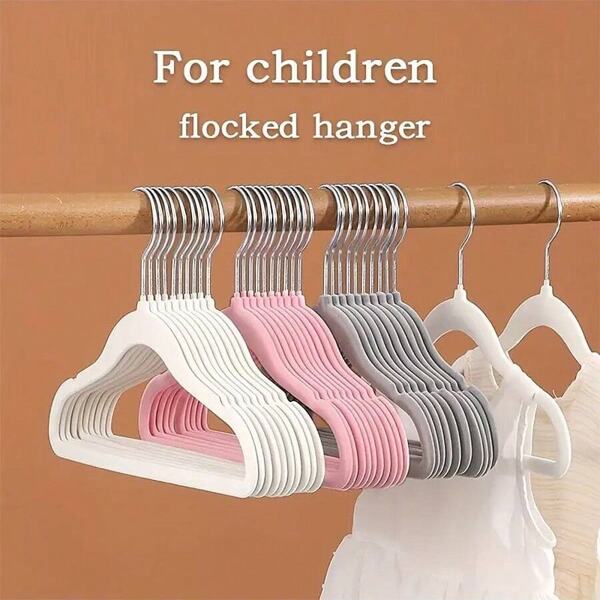 20/10 stuks fluwelen babykledinghangers, antislip, duurzaam droogrek voor kleding - antisliphangers geschikt voor baby's, peuters, babykleding - kinderkledinghangers met slank ontwerp, geschikt voor thuisgebruik