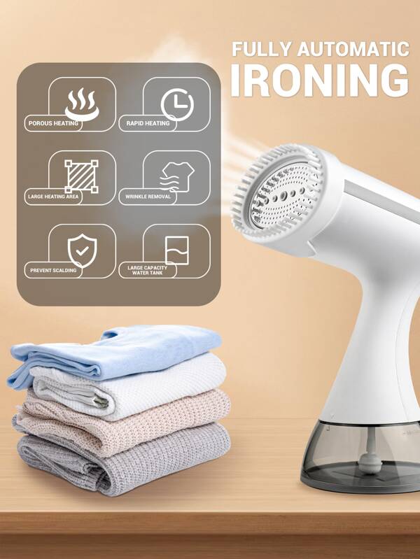 1pc Handheld Electric Iron Portable Smart Clothing Ironing Machine, Portable Travel Ironing Machine, Handheld Household Hanging Ironing Machine, Small Steam Ironing Machine, Instant Hot Ironing, Intelligent Temperature Control Protection, Multiple Gears Adjustment, Ironing Without Damaging Clothes, Suitable For Home, Travel, Business Trips And Other Scenes, Easily Smooth Out Wrinkles On Clothes, Iron And Flatten Them Immediately, Creating A Refined Life, Available In White And Black.