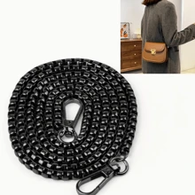 1pc 1.2m/47.2in Handbag Chain, Black Color Removable Chain With Lobster Clasp, For DIY Handbag