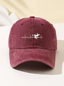 1 Stück Modische Damen Baseball Kappe mit Frosch Herzschlag Aufdruck, weiche Krone, verstellbare Größe, Sonnenhut für Outdoor, Geschenk für Feiertage, Hiphop, Outdoor Sport, Camping, Partys, Urlaub