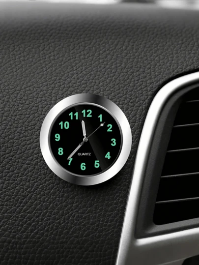 迷你车载时钟，汽车内饰装饰用粘性数字石英钟