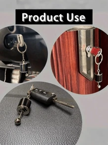[Mini Alloy Gear Shift Keychain] Alloy Gearbox Keychain - Non-Braided Fashion Gear Shift Stick Keyring Car Accessory - Mini Auto Part Model Keychain (Black)