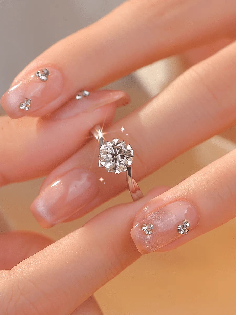 1pc S925 Sterling Silver Classic 6-Prong Zirconia Ring, Ideal Mother's Day Gift, Anniversary Gift For Lover, Suitable For Daily Wear, Luxury Jewelry For Women