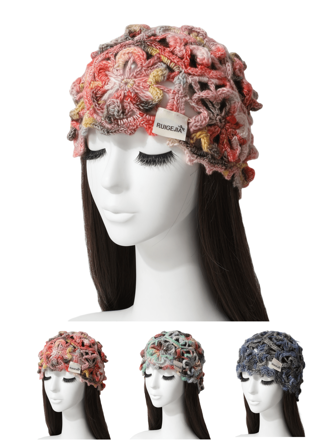 A Women's Colorful Hand-Woven Crochet Hollow Knit Hat, Spring And Summer Breathable Niche Travel To Show The Face Of The Small Bag Hat Fashion Pullover Hat, Fashionable And Versatile